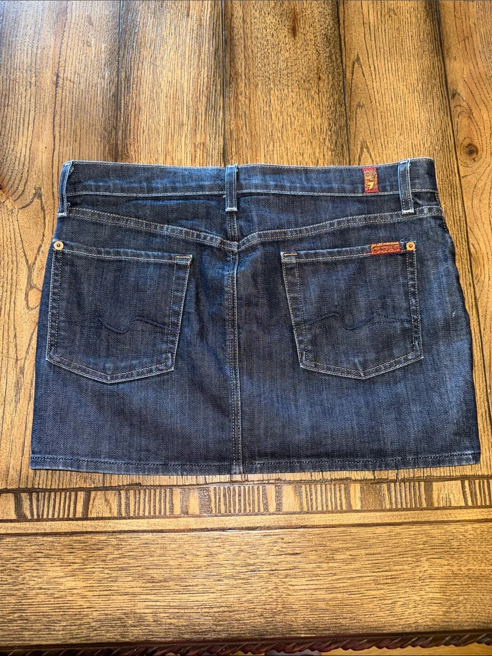7 For All Mankind Roxy Dark Blue Denim Mini Skirt 2004